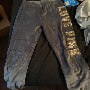 VS pink velour skinny sweats